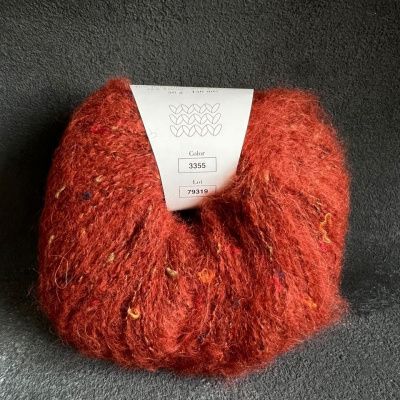 Infinity Design Tweed (3355 терракот) 40% бэби альпака, 8% мериносовая шерсть, 32% вискоза, 20% полиамид 50 гр/150 м